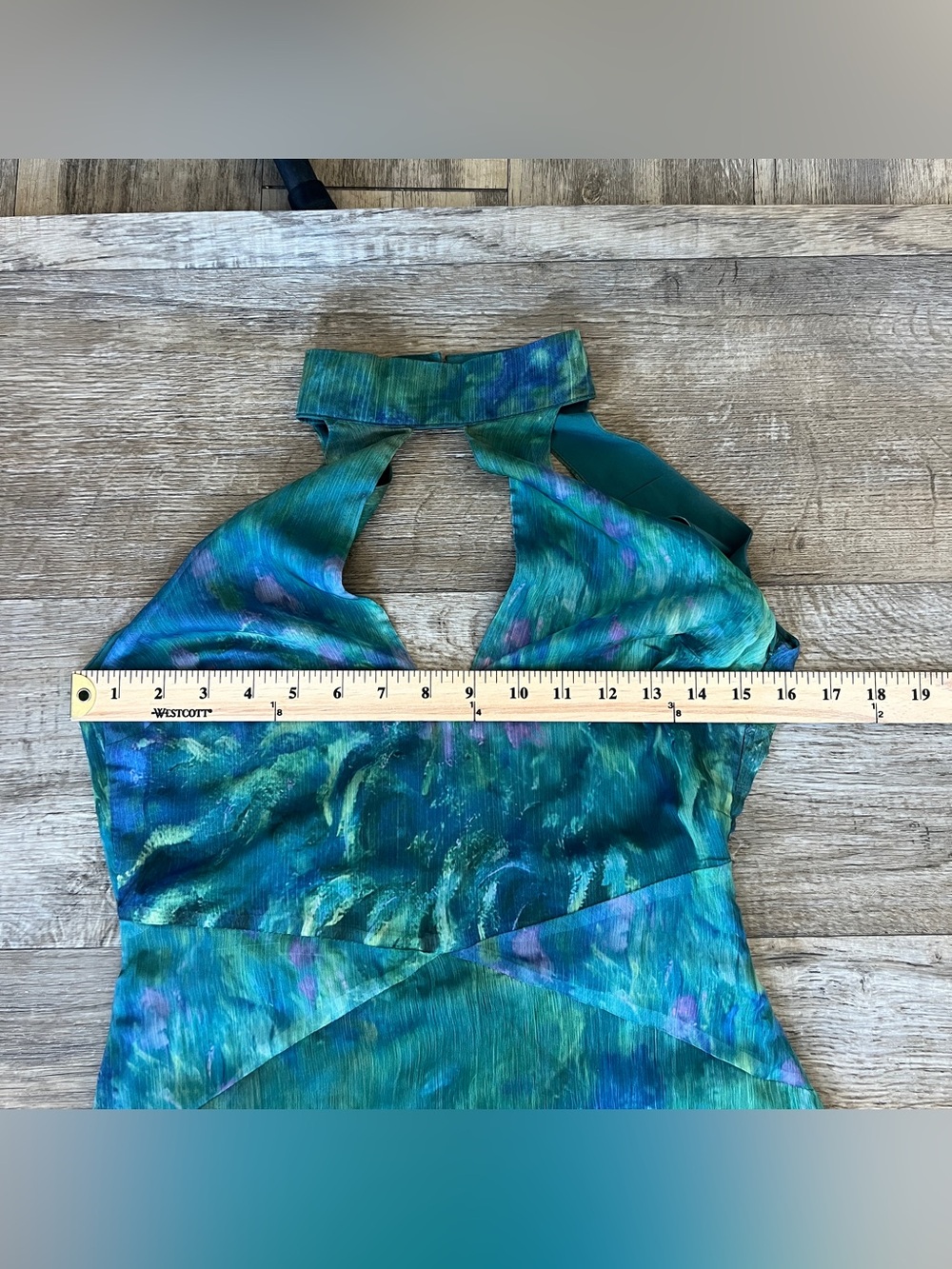 Yellow The Label Monet Dress in Irises Green Print - Picture 7 of 14
